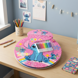 Stitch Coloring Book With Stickers & Markers 12 Pcs
